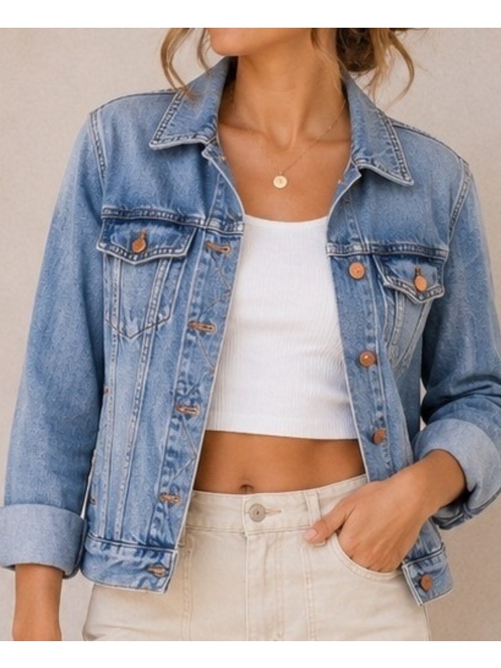 Madewell Jean Jacket Womens Medium Wash Blue Denim Trucker Jacket